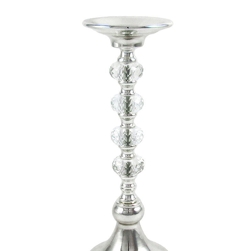Bougeoir de table en cristal, Argent, H 13 po x l 5 po x P 5 po
