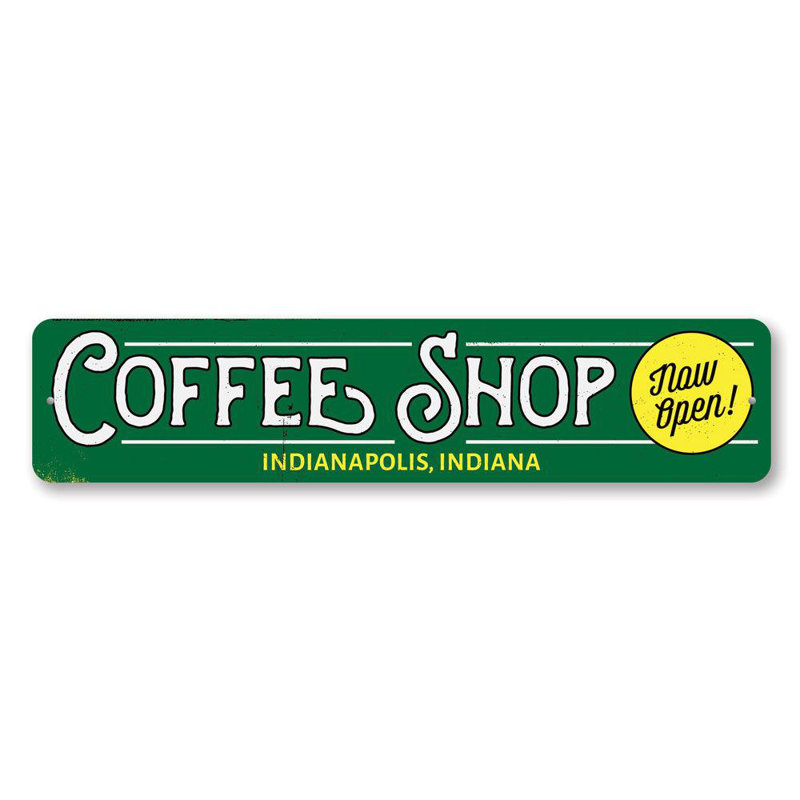 Enseigne de café personnalisée, H 4 po x l 18 po x P 0,04 po