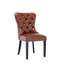 Ensemble de 4 chaises de salle à manger rembourrées modernes en similicuir de style Mid-Century capitonnées avec dossier à anneaux Chaises d'appoint confortables avec garniture cloutée-100752892