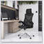Chaise de bureau ergonomique essentielle avec appui-tête et soutien lombaire réglables, idéale pour le confort et une bonne posture.