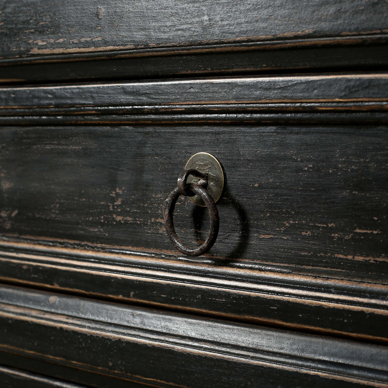 93'' W Solid Wood Sideboard, Matte Black