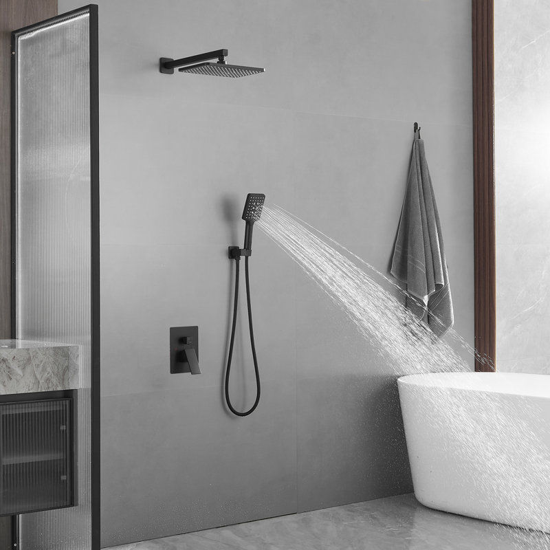 Système de douche complet, Noir mat