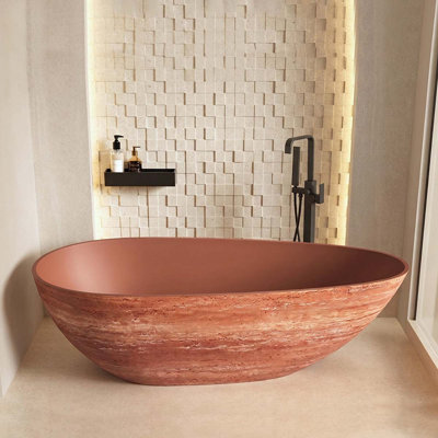 Baignoire ovale autoportante, baignoire de trempage écologique en mousse à haute viscosité avec dossier ergonomique inclinable à 120°