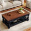 Table basse à plateau rétro avec rangement pour le salon, le compartiment caché et la tablette inférieure, parfaite pour une utilisation multifonctionnelle et un décor élégant