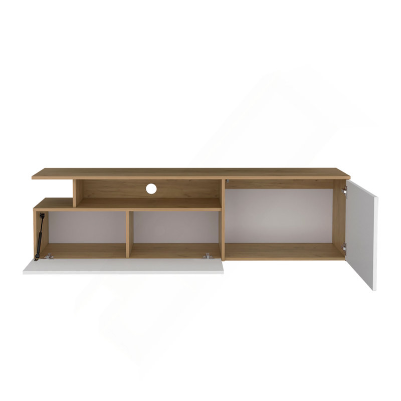Meuble télé 60 po, 2 portes, 4 tablettes