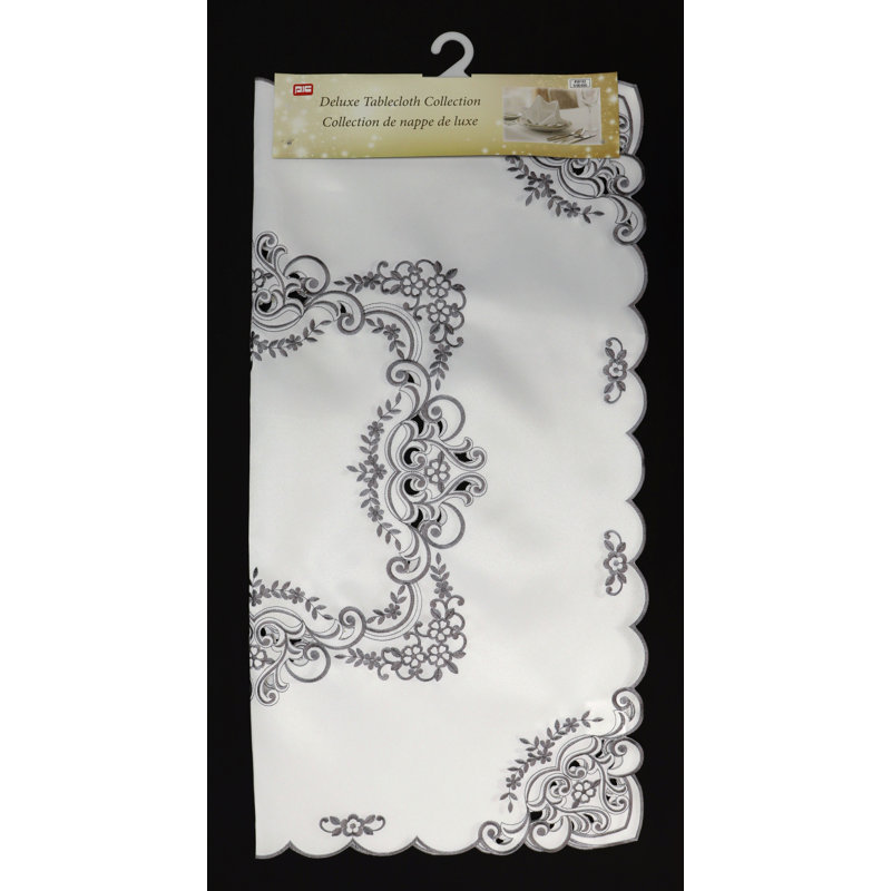 (Nappe carrée 33 ") - blanc / gris