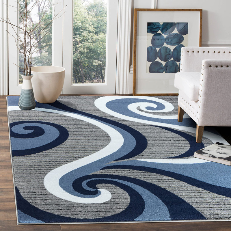 GloryRugs4x6NavySwirlsAreaRug, ModernTapour