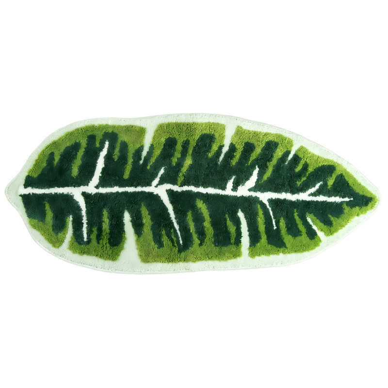 Tapis vert pour salle de bain Leaf