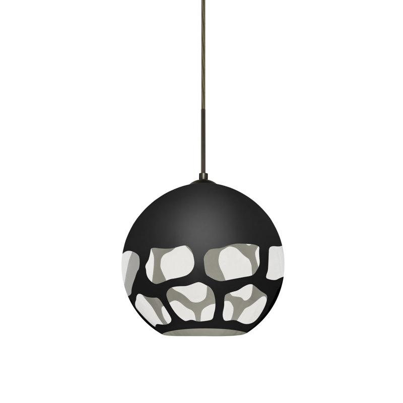 Luminaire sphère suspendu 1 lumières simple Jason, Bronze, Noir
