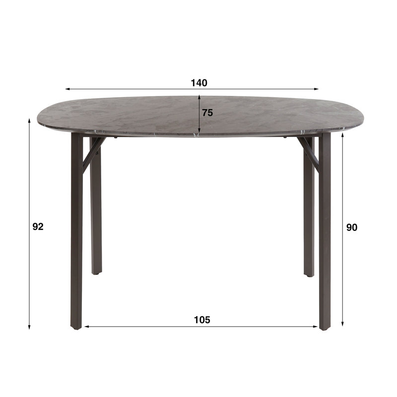 Ravinath Metal Base Dining Table