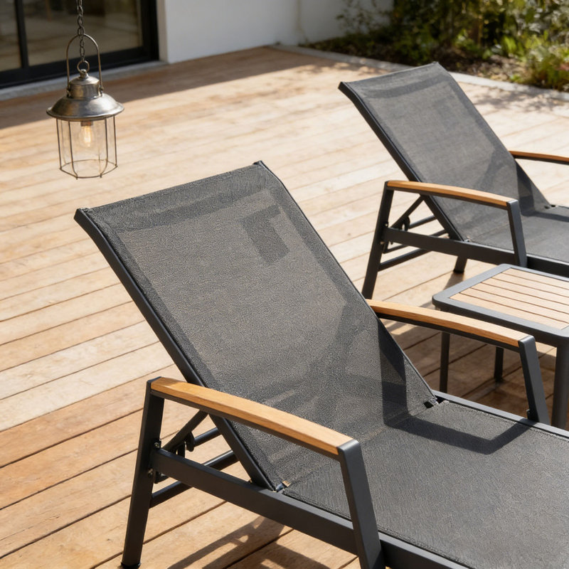 CHAISE LUNGE, 2, Noir