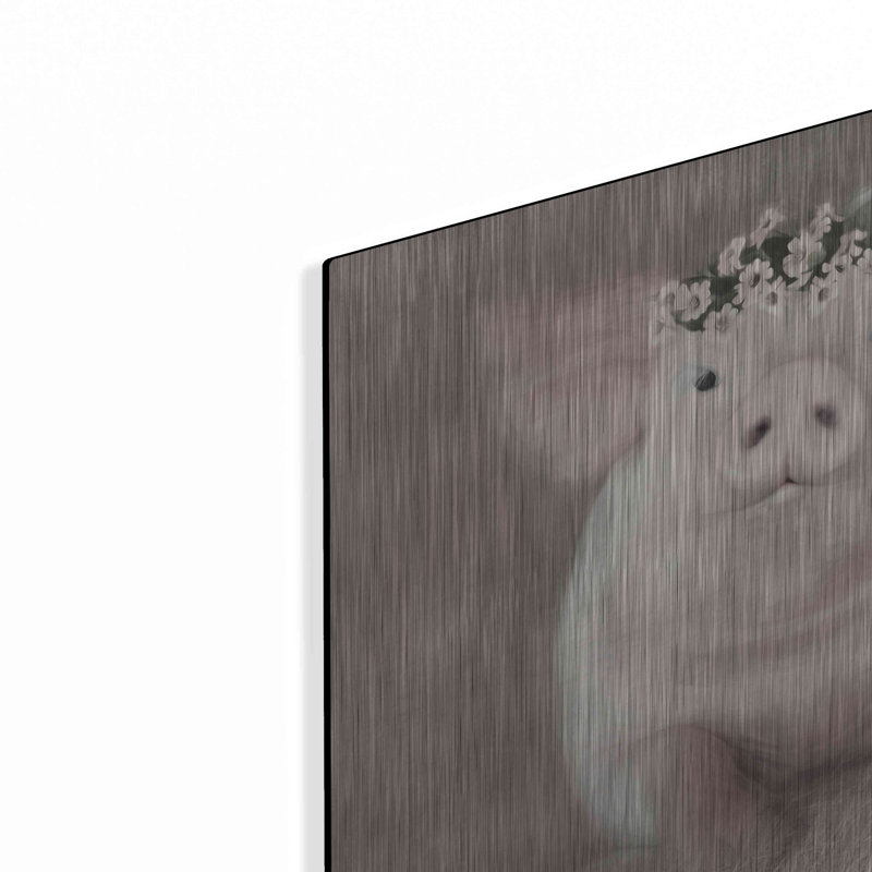 «Painted Piggy» par Lori Deiter sur métal, H 12 po x l 12 po