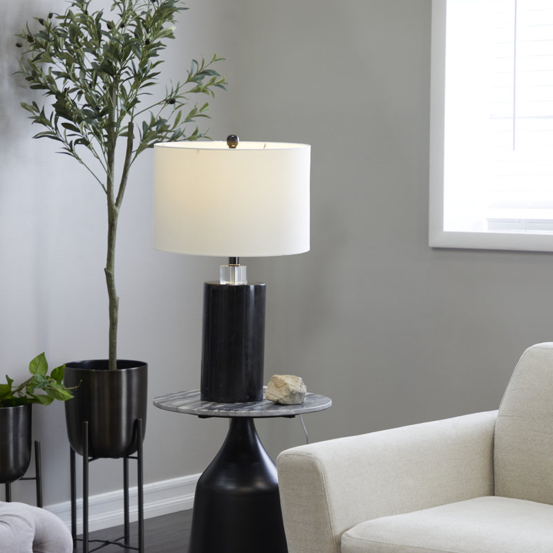 Lampe de table en marbre opaque moderne Oppelo Baiss, Brun