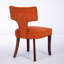 Ensemble de chaises de salle à manger de style Mid-Century moderne, ensemble de 2 chaises d'appoint rembourrées en tissu de lin ferme avec dossier en cuivre, chaises de cuisine avec structure en bois franc-1406849368