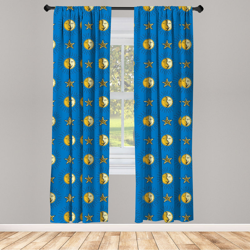 Children Semi-Sheer Rod Pocket Sliding Panel, 28" x 84"