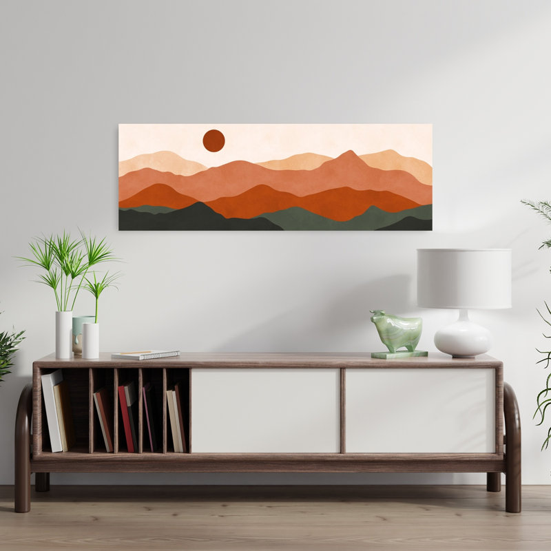 Layered Desert Sun by Vitor Costa - Wrapped Canvas Panoramic Print, 30.48 cm H x 91.44 cm W