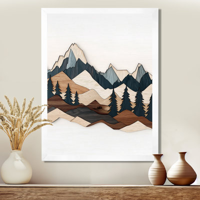 «Brown Black Dancing On the Mountain Horizons», art mural sur toile, paysage brun encadré