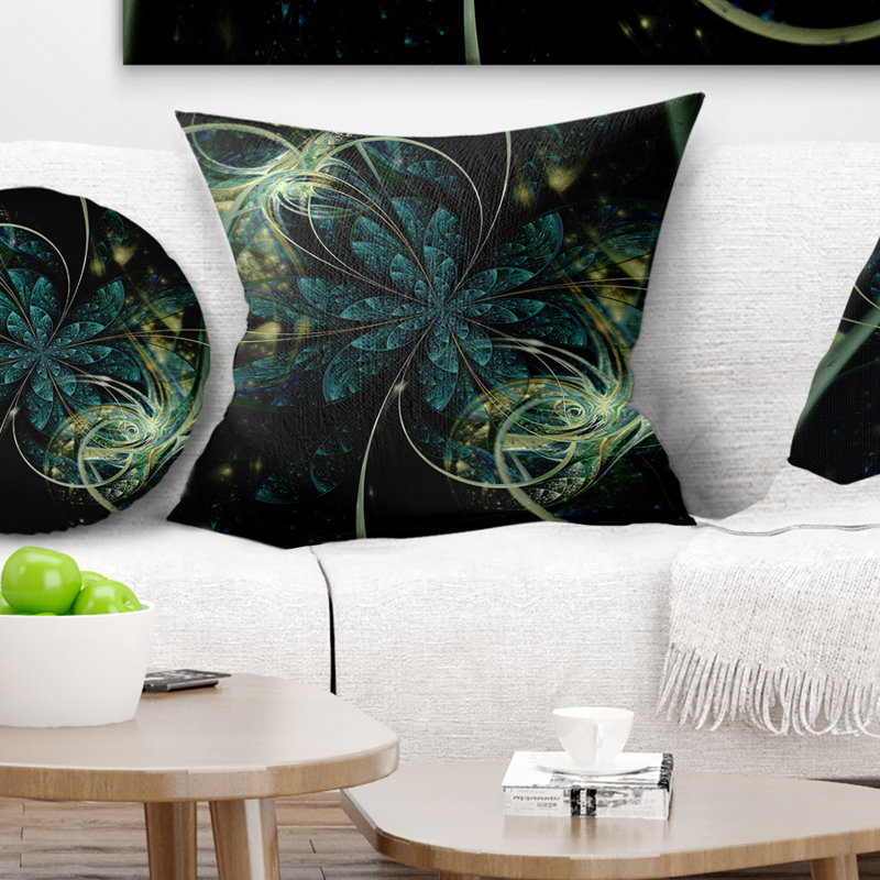 Coussin floral floral digital art, 18 po x 18 po, Coussin décoratif