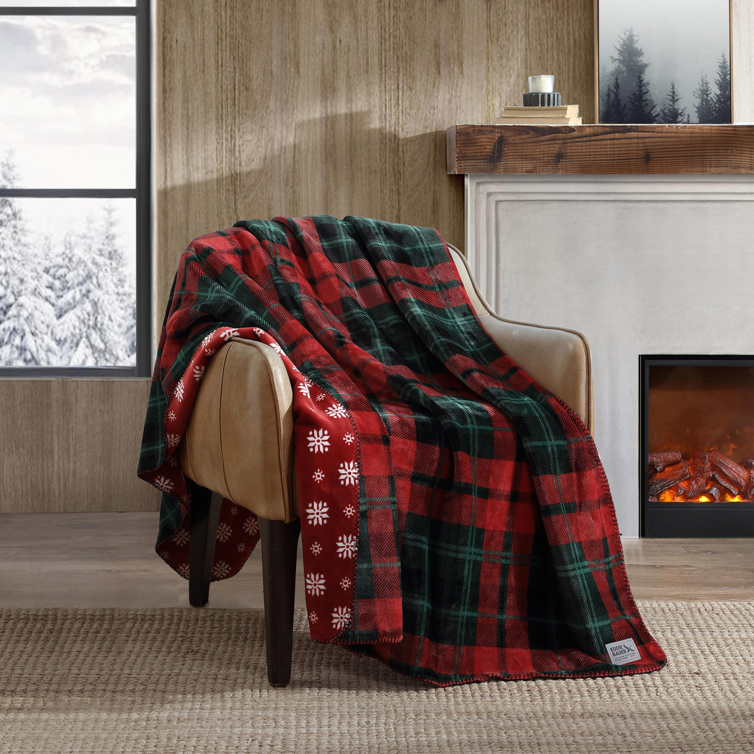 Eddie Bauer Trailhead Plaid Red Ultra Soft Plush Throw Blanket Eddie Bauer