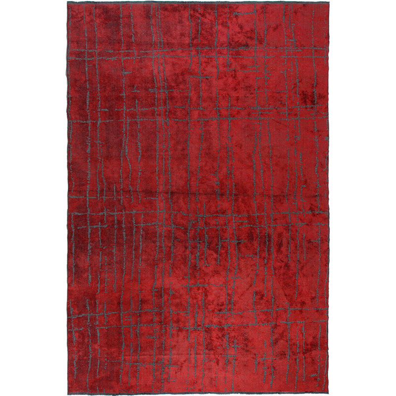 Rapture Contemporary Synergy Red/Gray Area Rug, Rectangle 7'10" x 9'10"