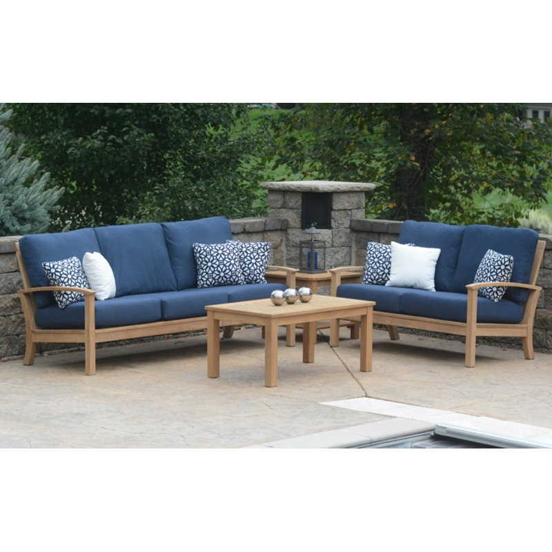 St. Lucia Outdoor 4 - Piece Teak Conversation Set, Regatta