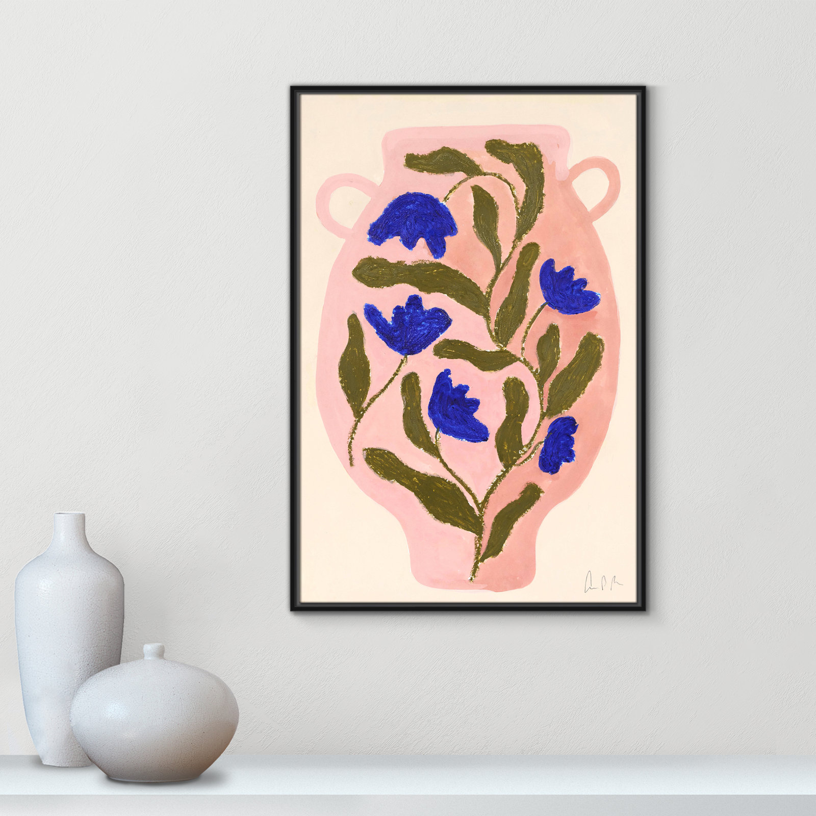 Vase No. 01 Print by Camilla Bergqvist, Black, 37.5" H x 25.5" W