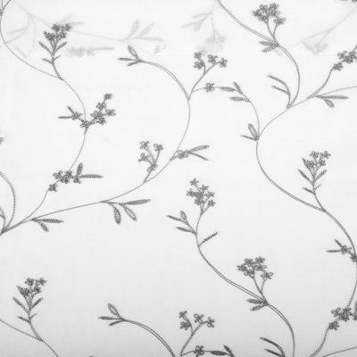Joaquim Floral Embroidery Sheer Rod Pocket Single Curtain Panel