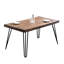 Table de salle à manger style rustique en pin foncé avec pieds en métal, pieds en épingle à cheveux industriels, polyvalente, l 33 po x P 60 po, H 30 po, placage