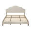 Lit plateforme tapissier avec tête de lit ajustable, rembourré en tissu de lin, lit plateforme de style simple et moderne sans sommier, assemblage facile-102442931
