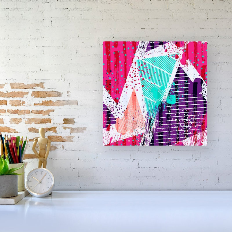 SHABBY GEOMETRIC PATTERN - Wrapped Canvas Print