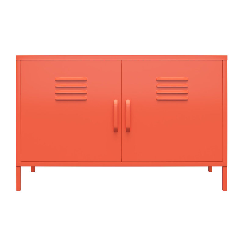 Lamprecht 2 -Door 2 -Shelf Storage Cabinet, Orange