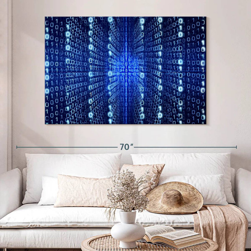 Keiri Blue Computer Matrix, 34" H x 51" W