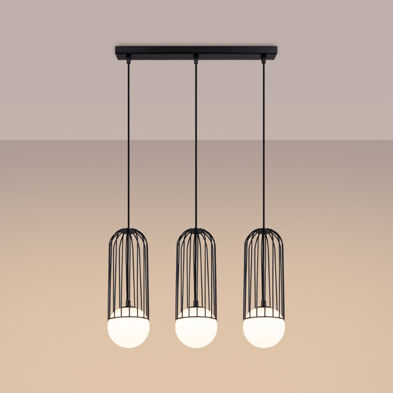 Bonine 3 - Light Stainless Steel Pendant, Black