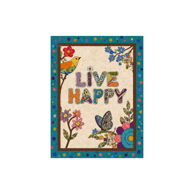Drapeau Live Live Patchwork, pour intérieur et extérieur, 35 L x 24 l