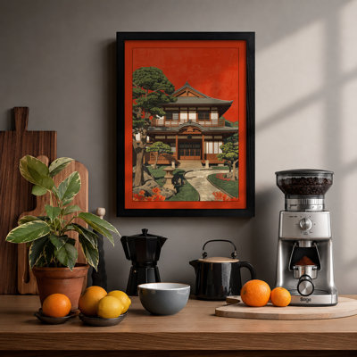 Japanese House With Pine Japandi - Print