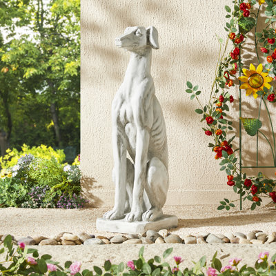 Statue de jardin chien assis