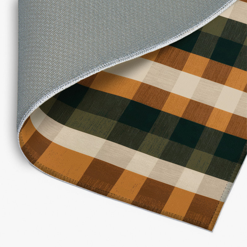 Tapis d'intérieur et d'extérieur à carreaux brun, Rectangulaire 2 pi x 3 pi