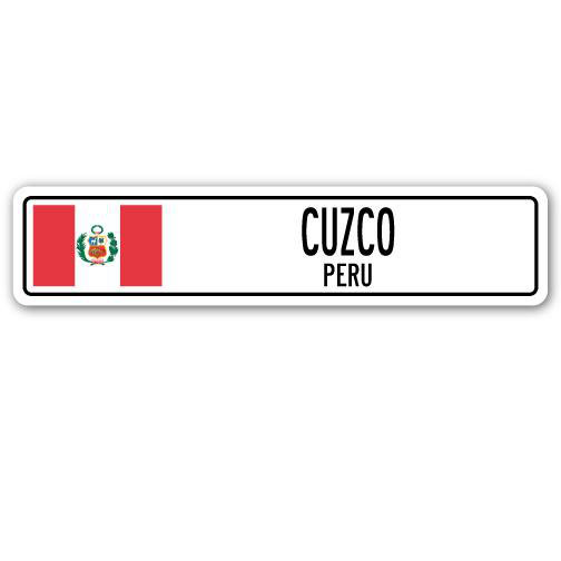 Plaque de rue en aluminium Acton Cuzco, Pérou, H 6 po x l 24 po x P 1 po