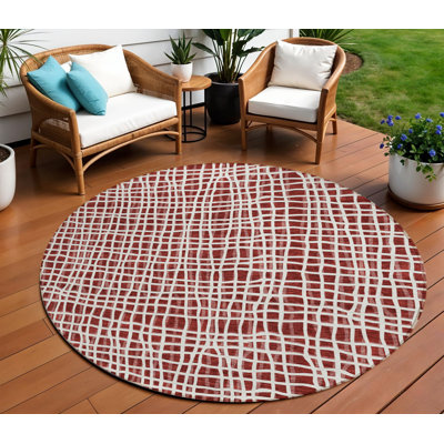 Tapis intérieur lavable rayé ivoire 8 pi