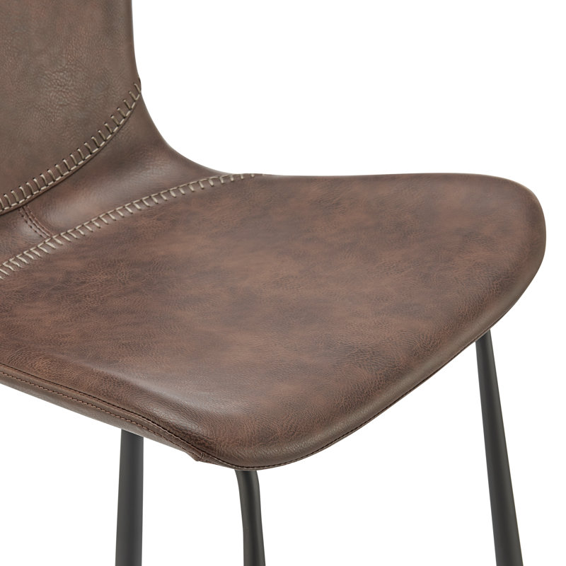 Tabouret de bar et de comptoir Mald, Tabouret de comptoir (assise de 26 po de hauteur), Marron foncé