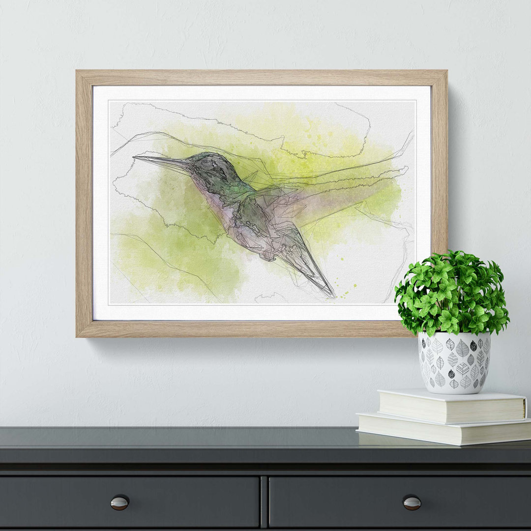 Hummingbird in Costa Rica in Abstract - Framed Print