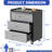 Heavy-Duty 3 Drawer Metal Storage Cabinet With Wheels - For Garage, Office, Home Use. Black/Gray. 29.63"W X 16.99"D 33.92"H. Strong Industrial Build. 360 Rotating & Lockable Wheels. Ample Space.