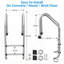 Heavy-Duty 2-Step Stainless Steel Pool Ladder, In-Ground Pool Steps with Non-Slip Treads and Dual Handrails
