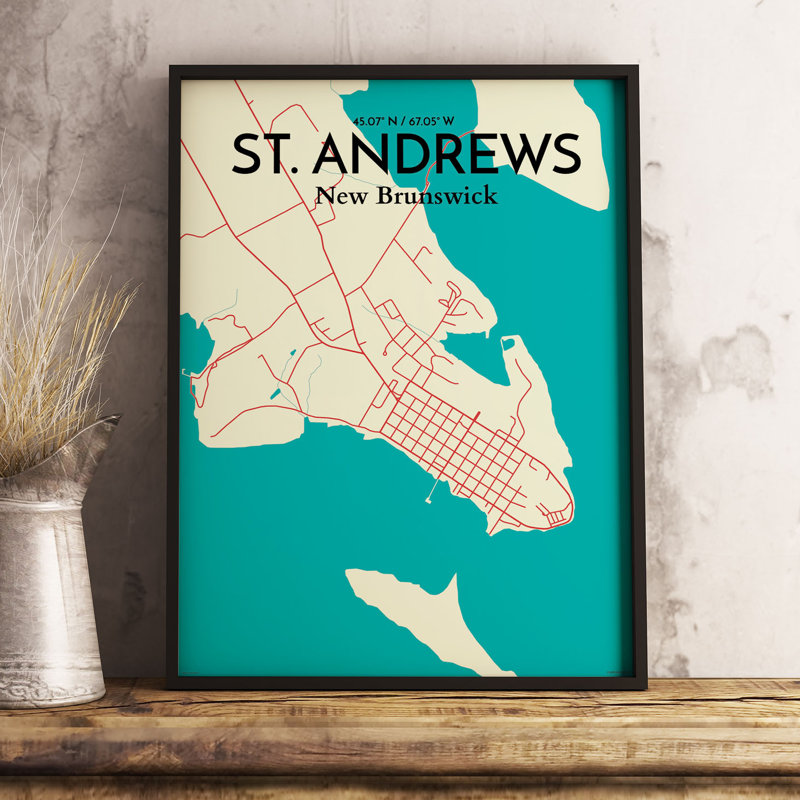 St. Andrews City Map - No Frame Print, 43.2cm H x 27.9cm W x 0.1cm D