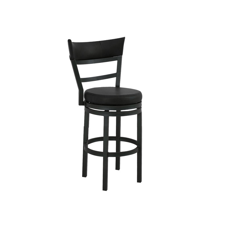 Black Upholstered Seat & Metal Frame Barstool, Counter Stool (24" Seat Height)