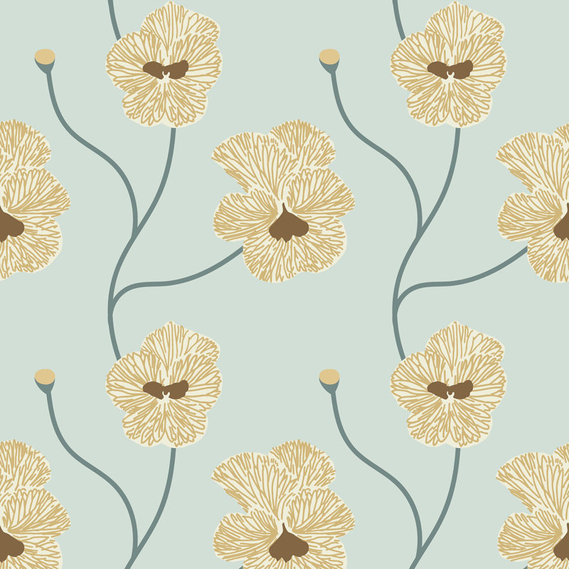 Flourish - Hazy Daytime Floral Wallpaper by Natalie Papier