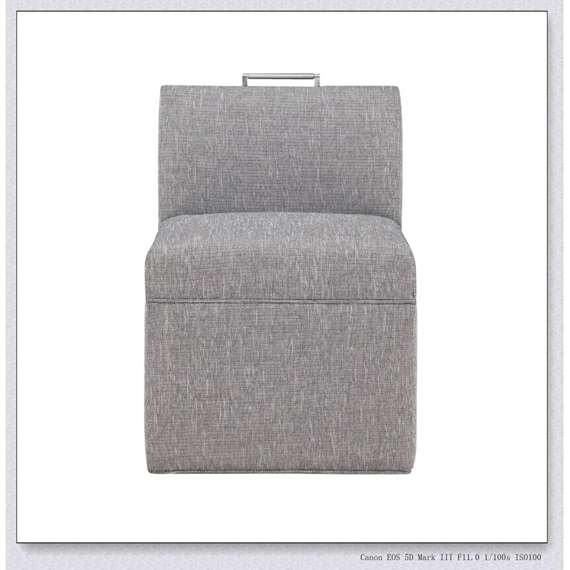 Chaise sans accoudoirs en tissu gris