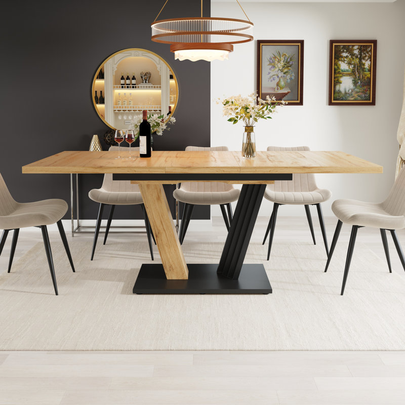 Extendable Metal Base Dining Table