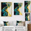 Sarcelle et jaune liquide Dreams III - décoration murale abstraite-1107824877-1107824878