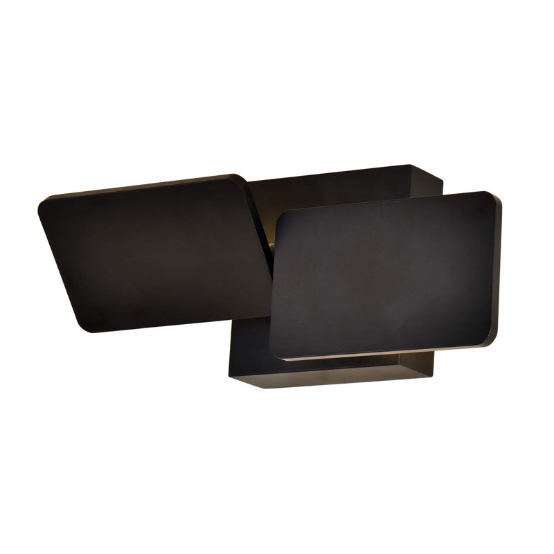 Eclipse 12-in Rotative Up-Down Integrated LED ETL Certified Wall Sconce Light, Black